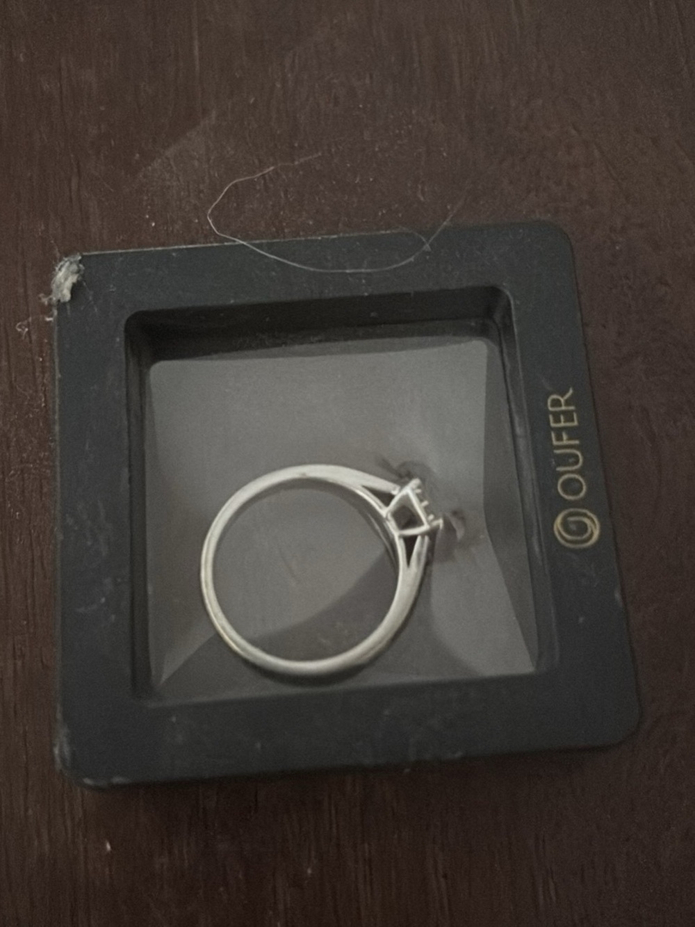 Silver Solitaire Engagement Ring - diamond